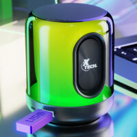 Xtech – BeatWave Bocina Portátil Bluetooth con luces LED – Negro