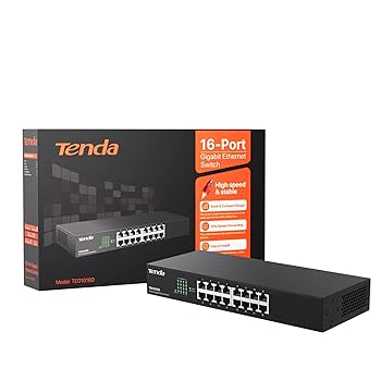 Switch TEG1016G, 16 puertos Gigabit Ethernet, montaje en escritorio, Tenda.