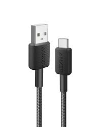 AC000ANK44 Anker 322 USB-A to USB-C Cable 3ft Braided Black A81H5H11