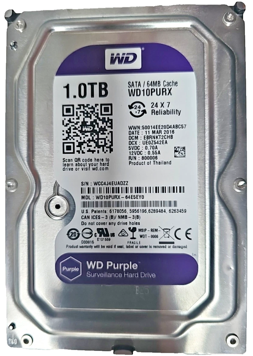disco duro DH960WDC78 WD Purple WD10PURZ 1TB Surveillance 64mb IntelliPower WD10PURZ