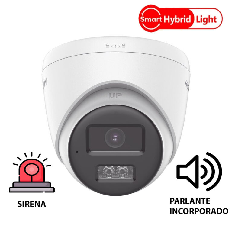 Hikvision DS-2CE76D0T-LPFS Cámara Domo 2 Megapíxeles c/Audio Luz Smart Hybrid