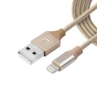 Cable Trenzado de Carga USB a Lightning de 1.5 Metros - Dorado