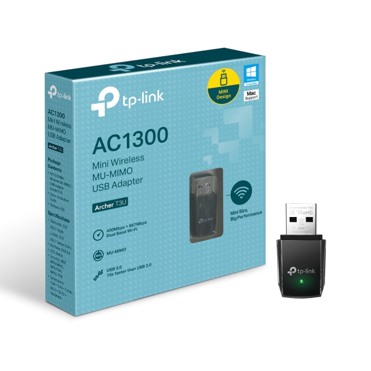TP-LINK Archer T3U Nano Adaptador USB3.0 WiFi5 AC1300 DualBa