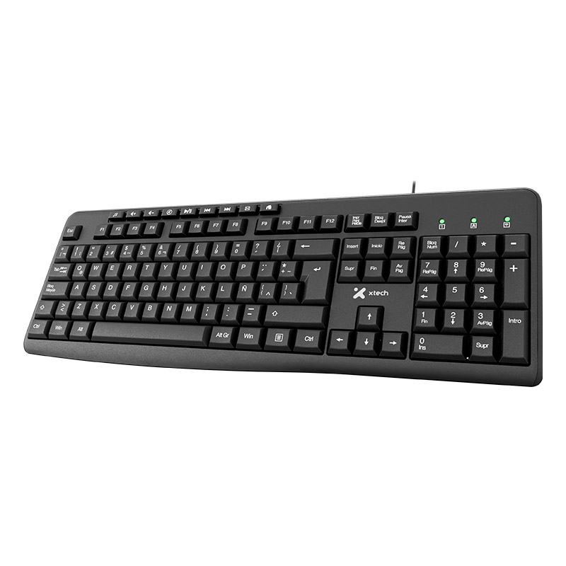 Teclado Xtech Multimedia wired Keyboard USB Spanish black XTK-140S