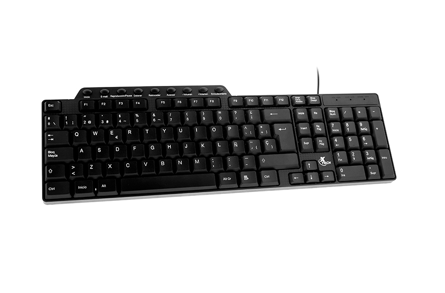 Teclado Xtech Kybd Wrd MM USB Spa XTK-160S Black - Imagen 2