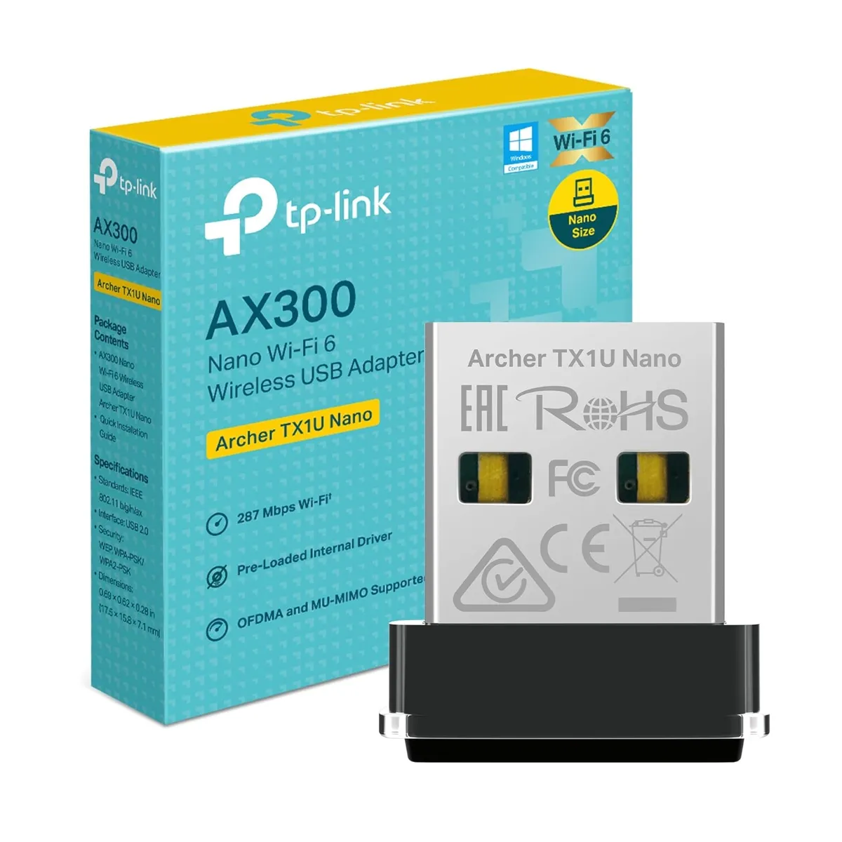 ADAPTADOR AX300 NANO WI-FE 6 WIRELESS USB