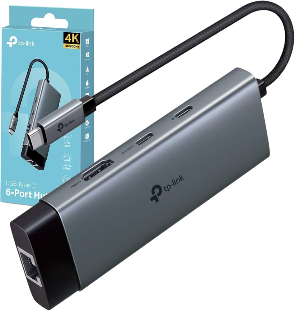 Hubs TP-Link UH6120C USB-C a USB-C PD 100W USB-C 3.0 5Gbps, HDMI, RJ45