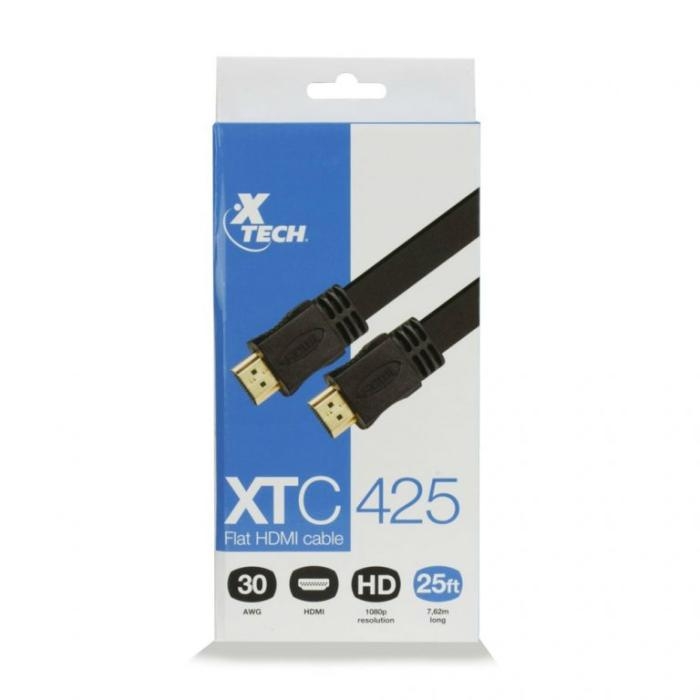 Cable Plano HDMI a HDMI 7.6m Negro XTC-425