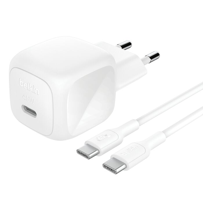 Cargador de pared compacto USB-C de 45 W + cable USB-C WCA013dq1MWH-B6