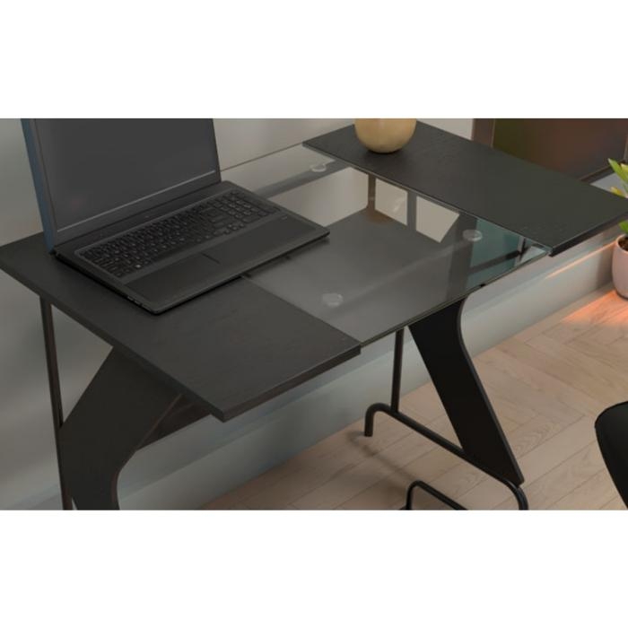 Lombardi Escritorio de Vidrio Templado Negro CT-1027