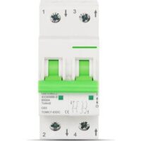 Breaker termomagnético DC de 2 polos, 63 A, curva C, 500 V.”